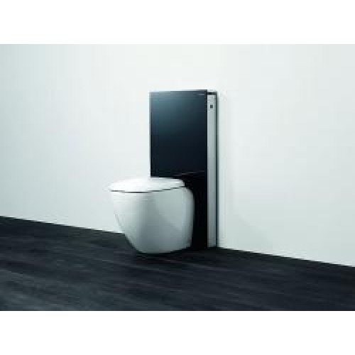 GEBERIT Monolith Moduł sanitarny do WC wiszącego, czarne szkło/ aluminium 131.002.SI.1