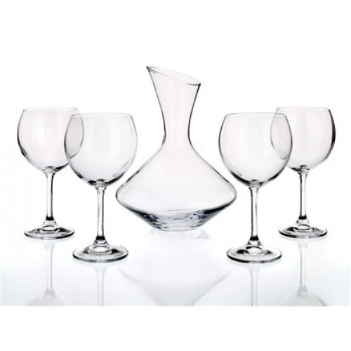 BANQUET Crystal 5-częściowy zestaw do wina, karafka + 4 kieliszki 02X000152GB