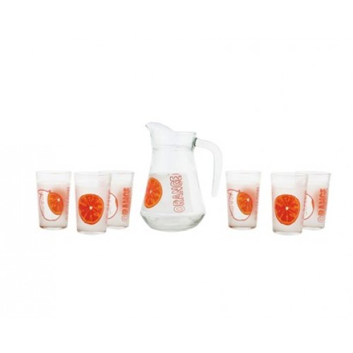 VETRO-PLUS Orange 7 częściowy zestaw szklanek 220 ml + dzbanek 1L 04D223803ORBT7 VETRO-PLUS Orange 7 częściowy zestaw szklanek 220 ml + dzbanek 1L 04D223803ORBT7