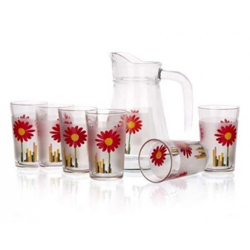 BANQUET Red Flower Komplet szklanek 6 szt. z dzbankiem 04D223803SF