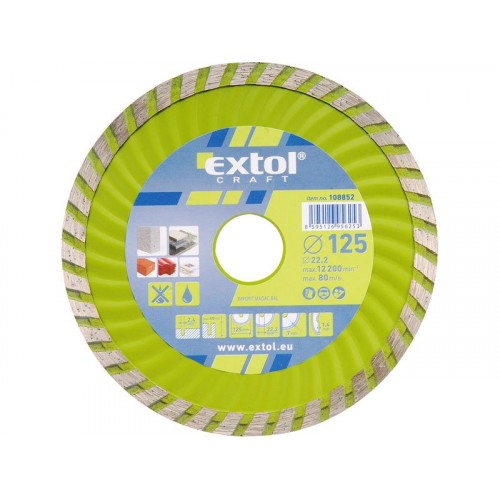 EXTOL CRAFT tarcza diamentowa 230x22, 2mm TURBO - cięcie na sucho i mokro 108855