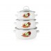 BANQUET 6-częściowy zestaw garnków emaliowanych Apple 1306SMAP03-A