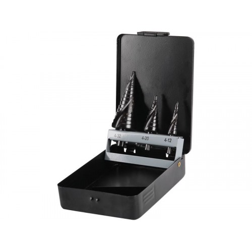 EXTOL CRAFT Zestaw wierteł stopniowych stożkowych, 3szt, 20092