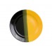 VETRO-PLUS Deserowy talerz czarno/żółty 25cm 202140BYI