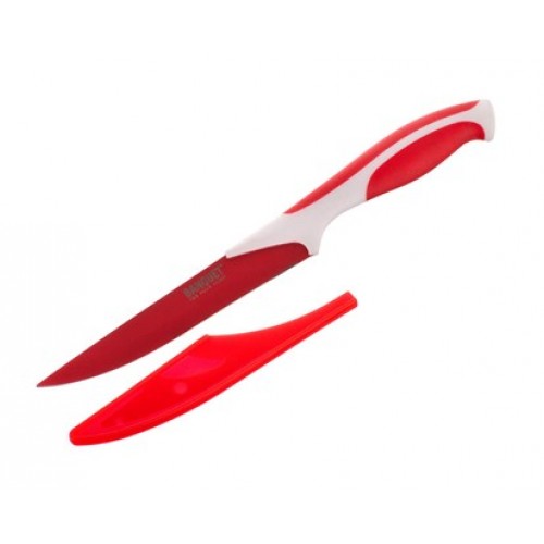 BANQUET Nóż ze stali nierdzewnej z osłoną Symbio New czerwony 25LI0081129R-A
