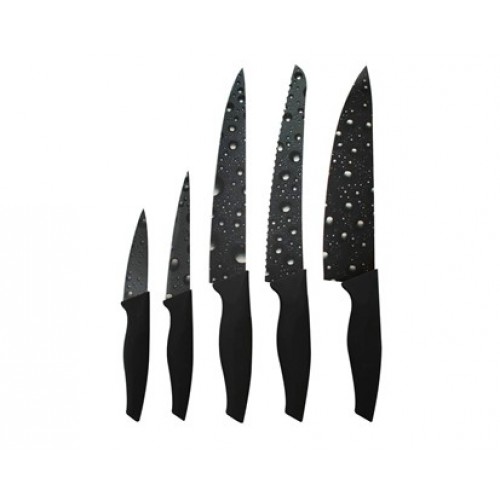 BANQUET 5 częściowy zestaw noży Nero Frizzante czarny 25LI008205 BANQUET 5 częściowy zestaw noży Nero Frizzante czarny 25LI008205