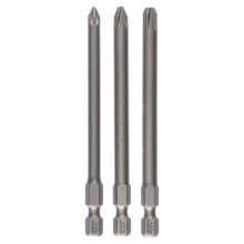 BOSCH Zestaw bitów Extra Hard do wkrętarek, 3 szt. PZ1; PZ2; PZ3; 89 mm 2607001761