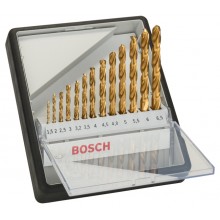BOSCH 13-elem. zestaw wierteł do metalu Robust Line HSS-TiN, 135°, 1,5–6,5 mm 2607010539