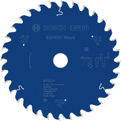 BOSCH Tarcza pilarska Expert for Wood 165 × 1,8/1,3 × 20 mm, T32 2608902217