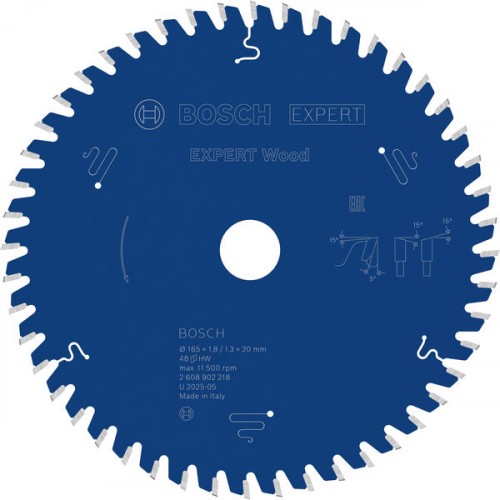 BOSCH Tarcza pilarska Expert for Wood 165 × 1,8/1,3 × 20 mm, T48 2608902218