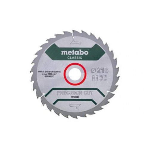 Metabo Piła tarczowa „precision cut wood – classic”, 216x30 Z30 WZ 22° 628062000