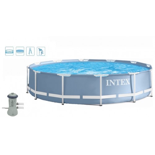 INTEX PRISM FRAME POOL SET Basen 457 x 107cm z kartuszową filtracją, 28734NP