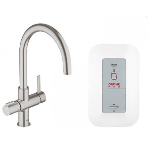 GROHE Red Duo bateria zlewozmywakowa z boilerem (4 litry) Supersteel 30083DC0