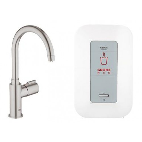 GROHE RED MONO Zawór kuchenny typ U do gorącej wody z bojlerem (4 l) Supersteel 30085DC0