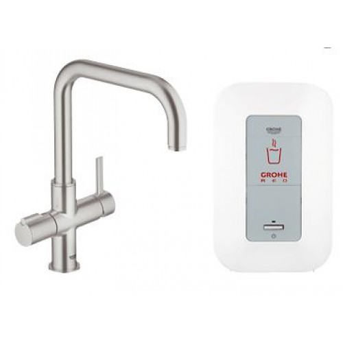 GROHE Red Duo Bateria kuchenna z boilerem 4 litry Supersteel 30145DC0