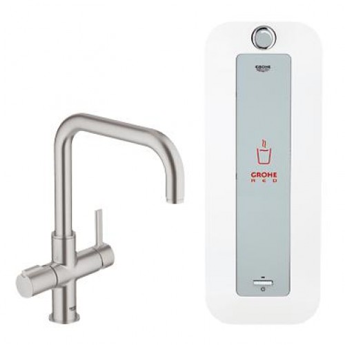 GROHE GROHE Red Duo bateria z boilerem (8 litrów) Supersteel 30156DC0