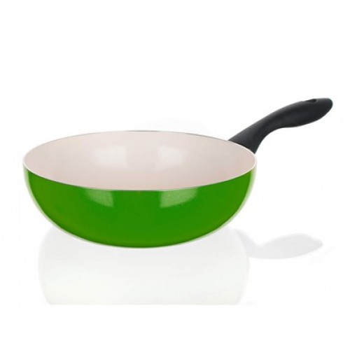 BANQUET Patelnia ceramiczna WOK 24 cm Ceramia Natura Verde zielona 40JC24WCCGR