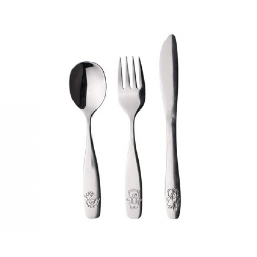 BANQUET 3-częściowy zestaw sztućców dla dzieci ANIMALS stal polerowana 41WF8503PCS BANQUET 3-częściowy zestaw sztućców dla dzieci ANIMALS stal polerowana 41WF8503PCS