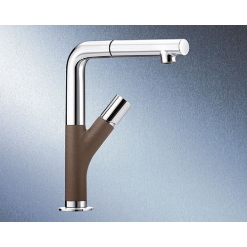 BLANCO Yovis-S SILGRANIT®-Look bateria kuchenna chrom/kawa 518299