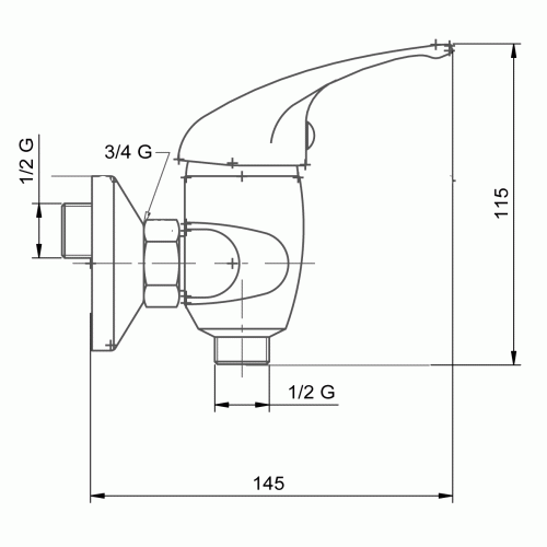 FERRO METALIA Bateria natryskowa ścienna 150 mm satin-chrom 55060/1,9