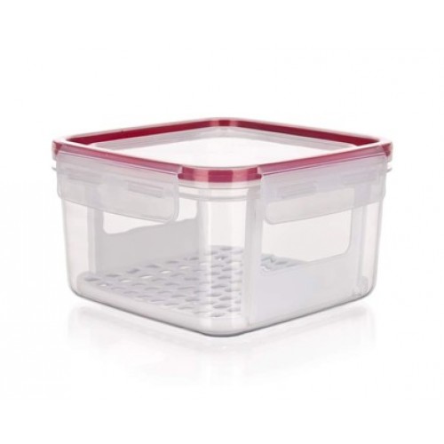 BANQUET Pojemnik na żywność z kratką SUPER CLICK 1,2 L czerwony 55BO893BR BANQUET Pojemnik na żywność z kratką SUPER CLICK 1,2 L czerwony 55BO893BR