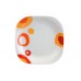 BANQUET Talerz deserowy square 20,5cm RED BUBBLE 60113709R