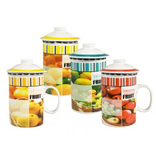 VETRO-PLUS Kubek z sitkiem, owoce, assorted 60ZPX3159 VETRO-PLUS Kubek z sitkiem, owoce, assorted 60ZPX3159