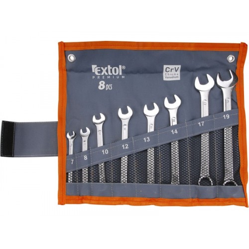 EXTOL PREMIUM klucze płasko-oczkowe, zestaw 8 szt. 6319