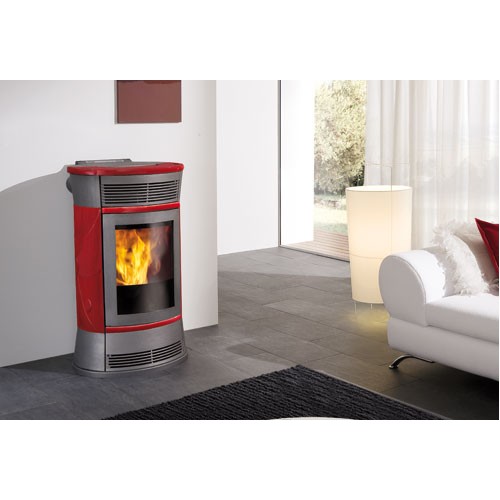 EDILKAMIN Cherie Piec wolnostojący na pelet 11kW czerwony 637930 EDILKAMIN Cherie Piec wolnostojący na pelet 11kW czerwony 637930