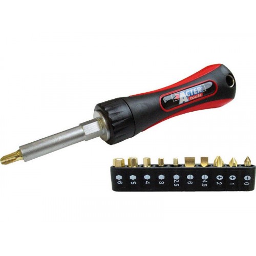 EXTOL PREMIUM śrubokręt z grzechtoką, zestaw 11 szt. bitów 6547 EXTOL PREMIUM śrubokręt z grzechtoką, zestaw 11 szt. bitów 6547