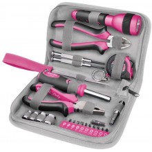 EXTOL LADY Zestaw narzędziowy w różowym kolorze 23 szt.
