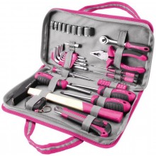 EXTOL LADY Zestaw narzędziowy w różowym kolorze 39 szt.