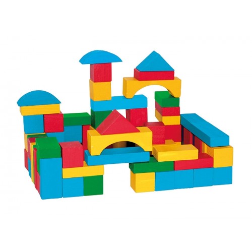 Woody Kolorowe klocki drewniane 75 szt 695068