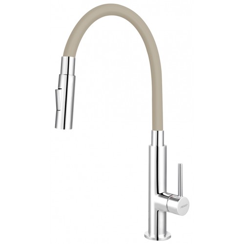 FERRO Bateria zlewozmywakowa stojąca z elastyczną wylewką, beżowy/chrom 70730,0BE