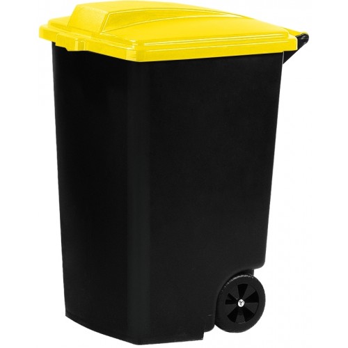 CURVER Pojemnik na odpady, 60 x 47 x 75 cm, 100L, czarny/żółty 05183-857, 05183-857