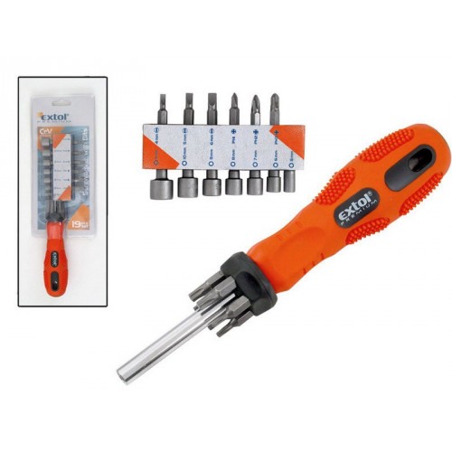EXTOL PREMIUM Śrubokręt z końcówkami, 19szt 8819101 EXTOL PREMIUM Śrubokręt z końcówkami, 19szt 8819101