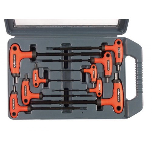 EXTOL PREMIUM Zestaw T-kluczy imbusowych, 9szt, 2-2,5-3-4-5-6-7-8-10mm, 8819301