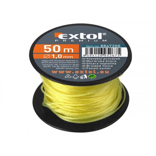 EXTOL PREMIUM Sznur, 1,7mm, 50 m, żółty, 8847212