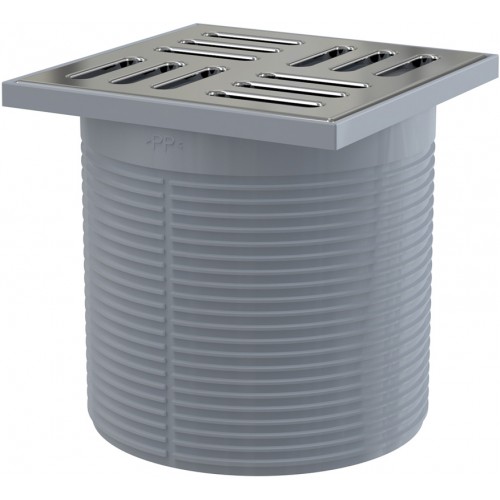 ALCAPLAST Gardziel wpustu, kratka ze stali nierdzewnej 105 × 105 mm szary APV0500