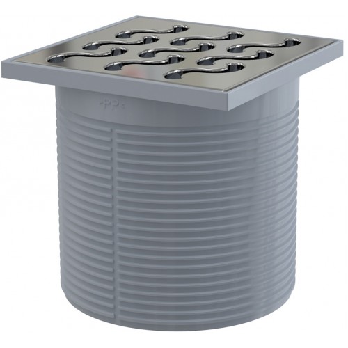 ALCAPLAST Gardziel wpustu, kratka ze stali nierdzewnej 105 × 105 mm szary APV0600