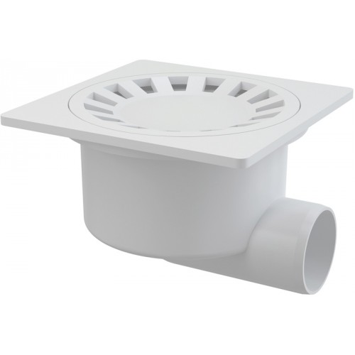 ALCAPLAST Kratka ściekowa 150 × 150/50 odpływ boczny, kratka biała APV15 ALCAPLAST Kratka ściekowa 150 × 150/50 odpływ boczny, kratka biała APV15