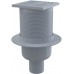 ALCAPLAST Kratka ściekowa 105 × 105/50 odpływ pionowy, kratka szara, syfon mokry APV6111