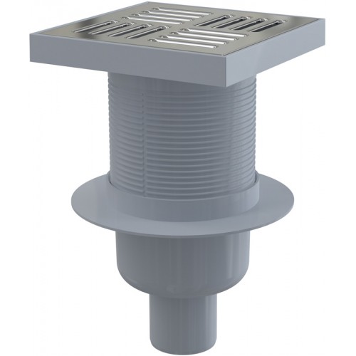 ALCAPLAST Kratka ściekowa 150 × 150/50 odpływ pionowy, kratka nierdzewna APV6411