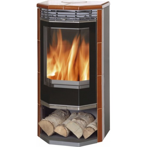 ABX Arden piec kominkowy , płytki kasztanowe wraz z górną pokrywą
