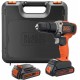 Black & Decker BCD003C2K Wiertarko-wkrętarka udarowa (45Nm/18V/2x1,5Ah), walizka