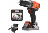 Black & Decker BCD383D1XK Wiertarko-wkrętarka udarowa (45Nm/18V/1x2,0Ah), walizka