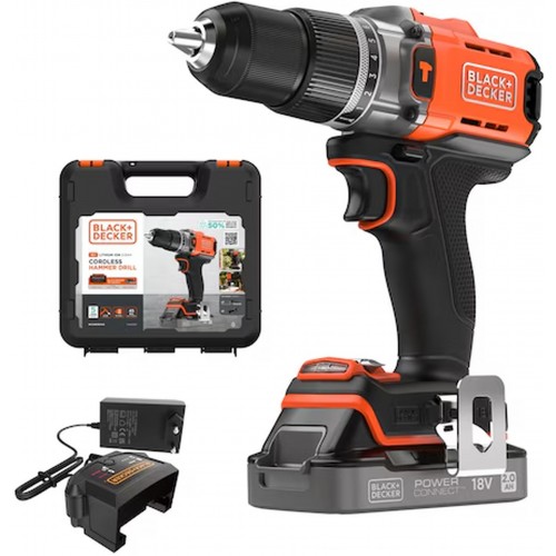 Black & Decker BCD383D1XK Wiertarko-wkrętarka udarowa (45Nm/18V/1x2,0Ah), walizka