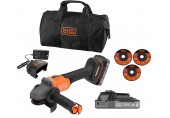 Black & Decker BCG6L8D2S Akumulatorowa bezszczotkowa szlifierka kątowa (18V/2x2,0Ah)