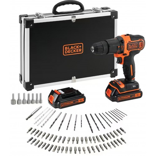 Black & Decker BDCHD18BAFC Wiertarko-wkrętarka udarowa (40Nm/18V/2x1,5Ah), walizka