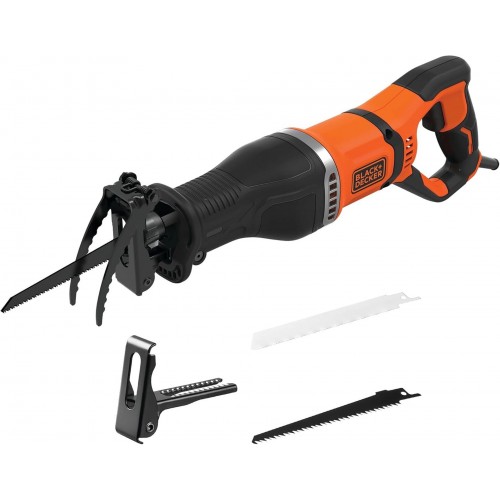 Black & Decker BES301 Piła szablasta (750W) z uchwytem do gałęzi i 2 listami piły